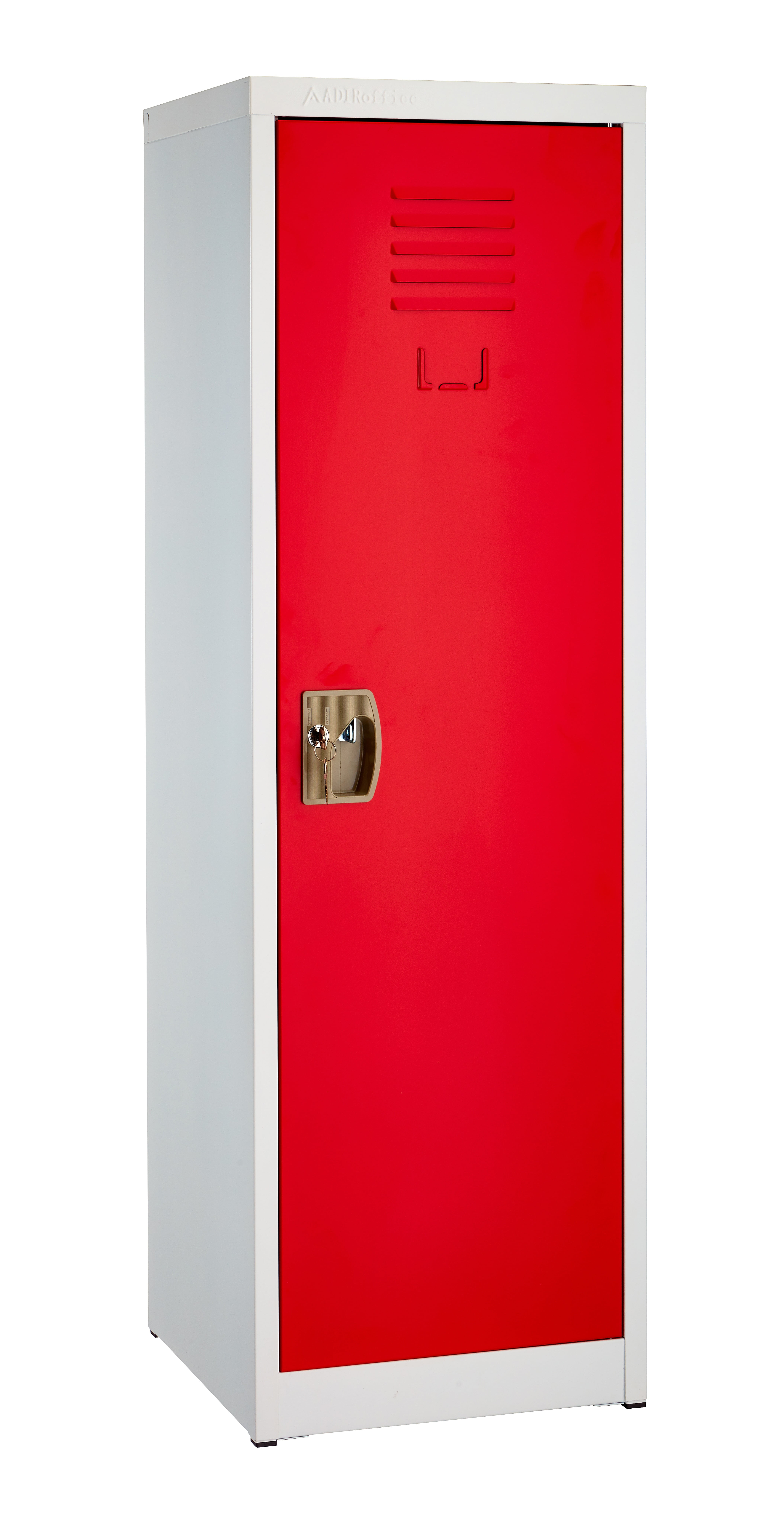 AdirOffice Red Steel 48 in Child Storage Cabinet Lockable Kids Home Gym Locker 