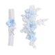 thumbnail image 5 of 2 Unids Boda Novia Liguero de Encaje Muslo Ligueros Patrón de Flores Antideslizante Elástico Mujeres Liguero de Encaje Liguero Nupcial para Banquete azul Macarena Liga de encaje, 5 of 8