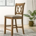 thumbnail image 2 of JERFIT Counter Height Dining Chairs Set of 2, Upholstered Fabric Bar Stools with Tapered Legs for Kitchen Island, Cottage Oak Finish, 2 of 6