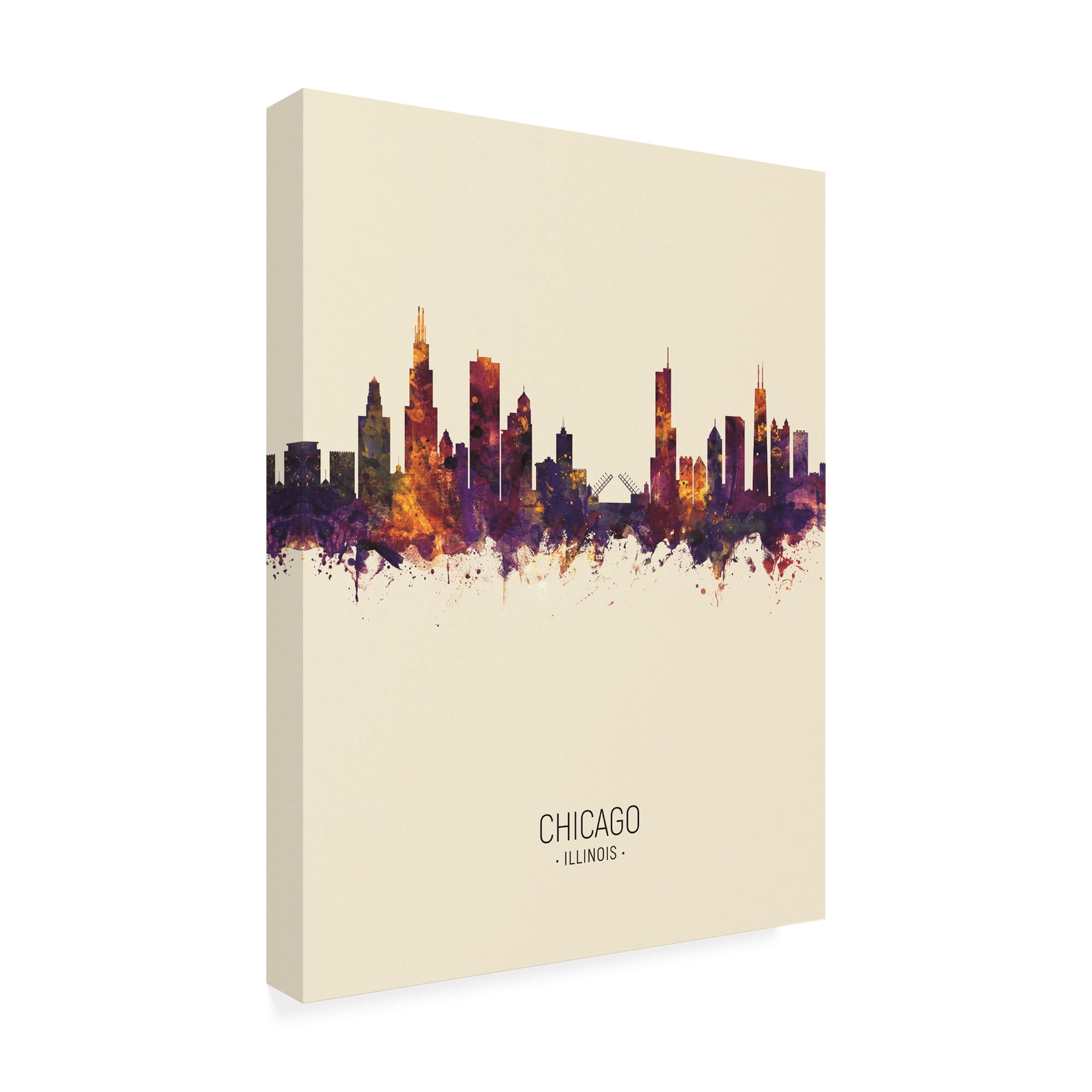 Trademark Fine Art 'Chicago Illinois Skyline Portrait III' Canvas Art by Michael Tompsett