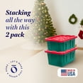 thumbnail image 2 of HOMZ Durabilt 15-Gallon Storage Tote, Green and Red, 2 Pack, 2 of 10