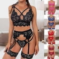 thumbnail image 2 of Sexy Erotic Lingerie Women Bra And Panty Garters Lace Bra Panties Set, 2 of 5
