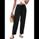 thumbnail image 3 of Pantalones de con Cordón Ajustable para Mujer, Pantalones de Playa de Verano con Cintura Elástica. Negro M, 3 of 10