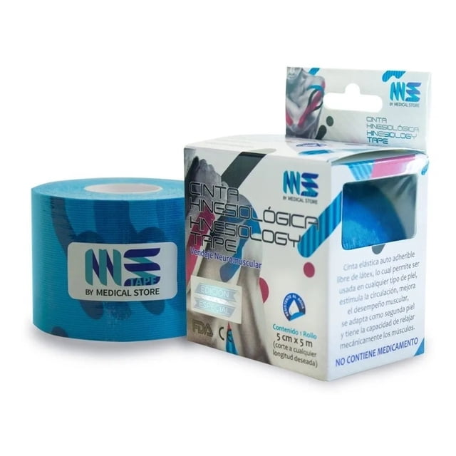 Cinta Kinesiologíca Vendaje Neuromuscular Set de 3 piezas Ms Tape Azul Medical Store CKAZUMSTAPE