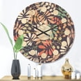 thumbnail image 2 of Designart 'Botanical Retro Pattern II' Mid-Century Modern Wood Wall Clock, 2 of 5