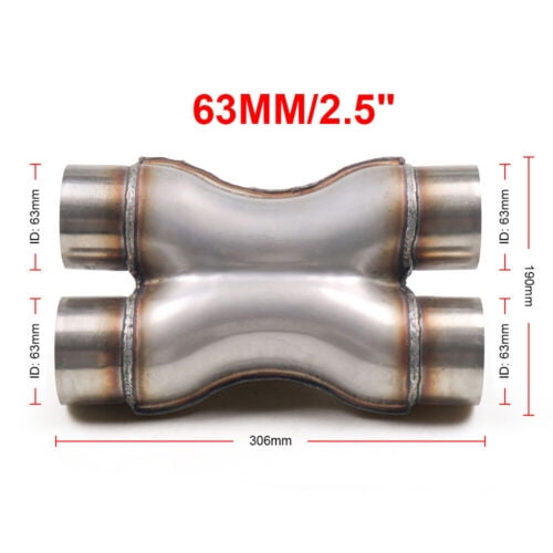 2.5'' In/Out Universal Car Exhaust System Crossover X Pipe Four Way Exhust Pipe