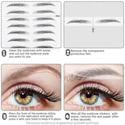 6D Hair like Waterproof Eyebrow Tattoos Stickers 5 Sheets 100 Pairs Waterproof Eyebrow Transfers Stickers Temporary Brow Tattoo Peel off Grooming Shaping Eyebrow Sticker,5 Types