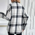 thumbnail image 6 of Womens Plus Size Shacket Jacket Flannel Plaid Long Sleeve Button Down Shirts Casual Fall Blouses Tops, 6 of 6