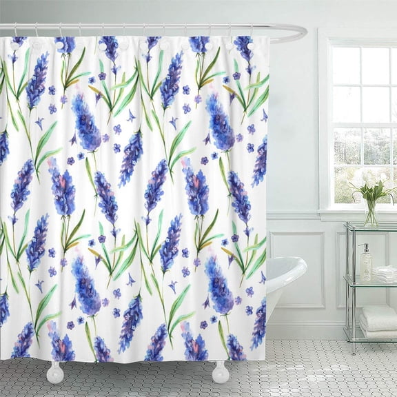 CYNLON Backdrop Delicate Lavender Flowers on The Background Bud Color Colorful Bathroom Decor Bath Shower Curtain 66x72 inch