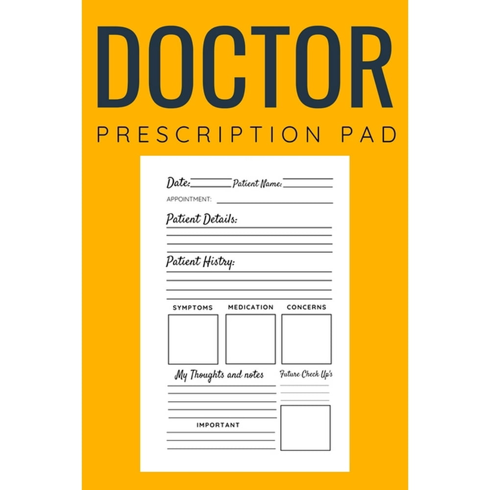 Doctor Prescription Pad Doctors Patient Prescription Rx Pad Paper