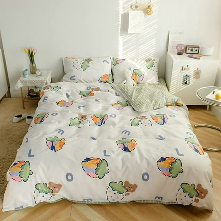 Strawberry Queen Duvet Cover 100% Cotton Kids Cartoon Bedding Set