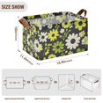 thumbnail image 7 of Yayeee Foldable Storage Basket for Shelves with Handles Waterproof Cloth Bins, Green Flower Pattern, 7 of 7