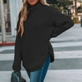 thumbnail image 2 of IROINNID Womens Sweater Turtleneck Pullover Sweater Solid Color Loose Mid-Length Long Sleeve Sweater Knitted Sweater Tops, 2 of 8