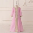 thumbnail image 2 of ZACPNCV Girls Medieval Princess Maxi Dress Renaissance Long Bell Sleeve Vintage Retro Ball Gowns Pink 5-6 Years, 2 of 8