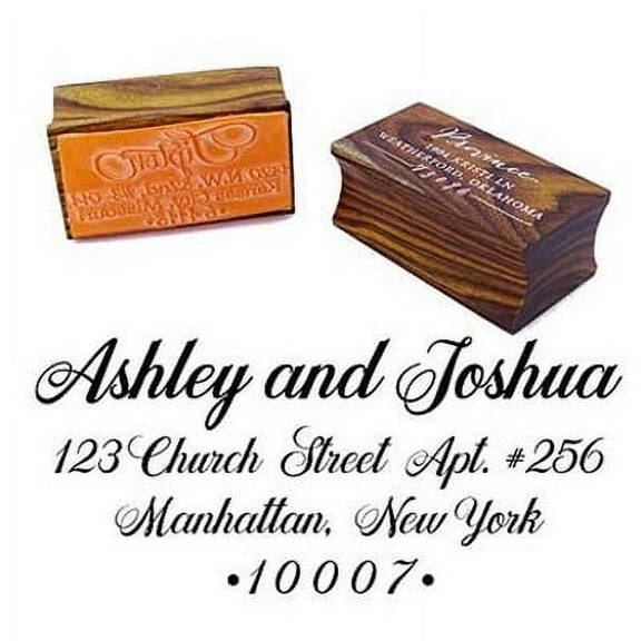 Wood Mounted Wedding Rubber Stamp Custom Return Address Stamp Invitation Gift