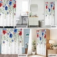 thumbnail image 2 of Patriotic 4th of July Shower Curtain Set with Hooks, Red Blue Floral Memorial Day Waterproof Fabric Bathroom Curtains Decor Home Accessories,66 X 72 Inch Long, 2 of 9
