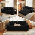 thumbnail image 4 of Leumius 2-in-1 Convertible Sofa Bed,Boneless Corduroy Modular Sleeper Couch with Cup Holders & Side Storage Pockets,Oversized Deep Seat Sofa for Living Room, Apartment, Guest Room,Black, 4 of 9