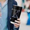 thumbnail image 3 of Initial Birthday Gifts for Men, Birthday Gifts for Him, Mens Birthday Gift Ideas for Dad, Grandpa, Uncle, Brother, Personalized American Flag Tumbler - 20oz - K, 3 of 6