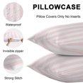 thumbnail image 5 of Throw Pillow Covers 24x24 Inch Set of 2, Pink Striped Waterproof Outdoor Pillow Covers, Modern Thin Line Vertical Stripes Decorative Cushion Pillowcases for Couch, Sofa, Bed, Garden, Patio, 5 of 9