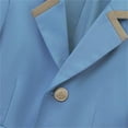 thumbnail image 5 of Kids Blazer Long Sleeve Lapel V Neck Single Breasted Jackets Preppy Style Casual Trendy Outwear With Pockets (3-4 Years, Light Blue), 5 of 6