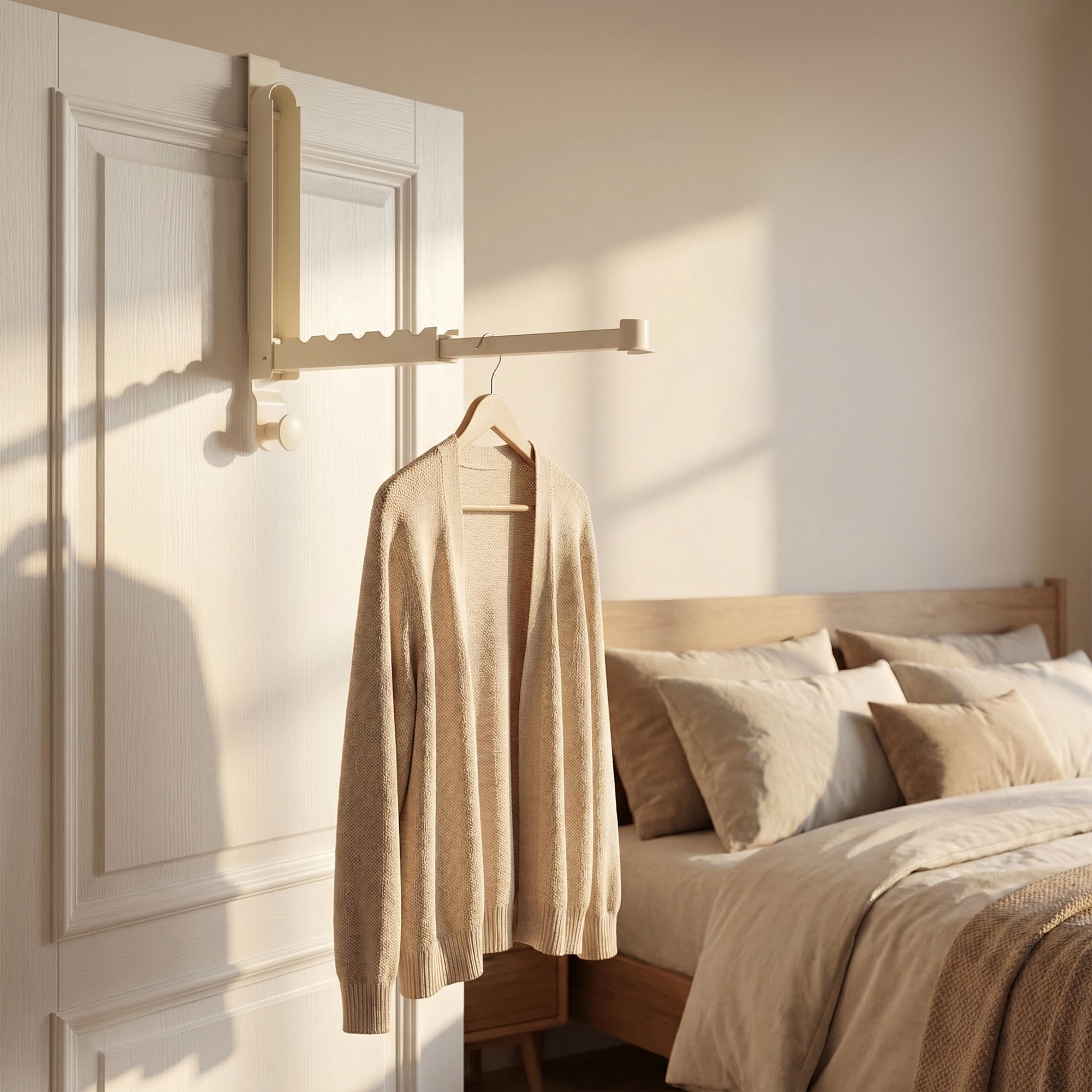 Unique Bargains Coat Rack Door Mount Plastic Hook for Entryway White 13.4"x10.6"x1.2"