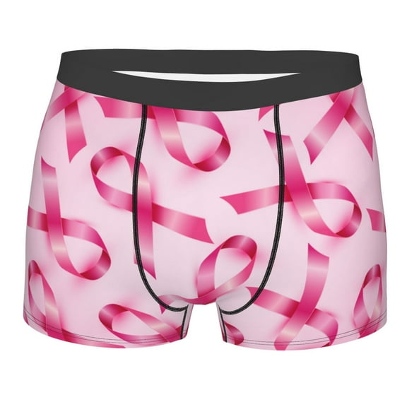 Naloa Breast Cancer Ribbons Awareness Print Mens Underwear - Boxers for Men, Classic Briefs for Men