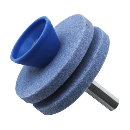 Agiufgs Universal Sharpener Dual Attaches to Power Drill for Fast Sharpening for Lawn Mower Blades Garden Shears Blue