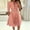 Orange, variant on MORTTIC Women's Crew Neck Zip-Front A-Line Half Sleeve Casual Midi Dress with Belt Pockets and Pleated Detail Pink，S