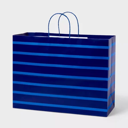 XLarge Striped Gift Bag Navy/Blue - Spritz