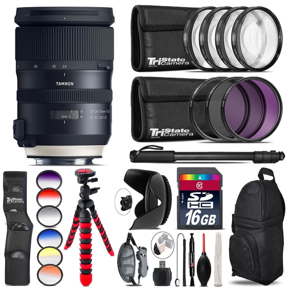 Tamron 24-70mm VC G2 for Nikon + Graduated Color Filter - 16GB Accessory Kit