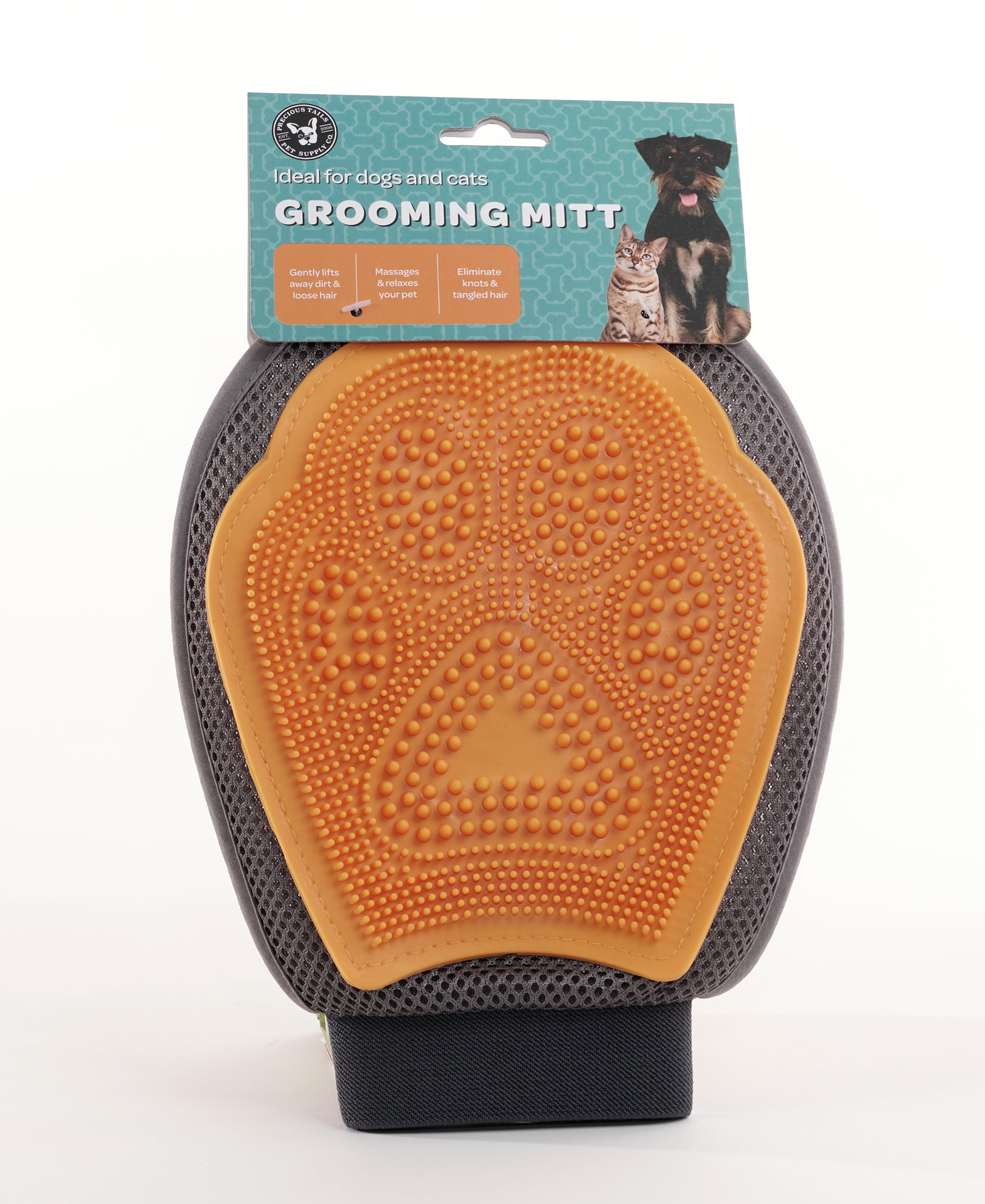 Precious Tails Multi-Purpose 2-in-1 Pet Grooming & Lint Removal Mitt - Gentle on Fur, Effective Hair & Lint Remover for Dogs, Cats, and Home Use