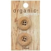 Le Bouton Tan 7/8" 4-Hole Wood Buttons, 2 Pieces