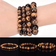 thumbnail image 3 of POINTERTECK Perles Bénédiction Porte-Bonheur en Pierre d'Oeil de Tigre Naturelle Hommes Femmes Bijoux Bracelet Jonc Chic, 3 of 8