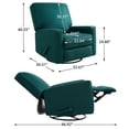 thumbnail image 5 of EMONIA Pushback Recliner Chair with 360° Swivel and Rocking function, Linen Type Cloth, Living Room Single Sofa, Home Theatre Armchair, Modern Nursery Recliner, Olive Green, 5 of 7