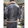 thumbnail image 3 of Man New Winter Fashion Coat Genuine Sheepskin Shearling Leather Jacket for Male Thick Warm Wool Liner Brown Plus Size for Weight 100kgs 110kgs,Brown,64, 3 of 7