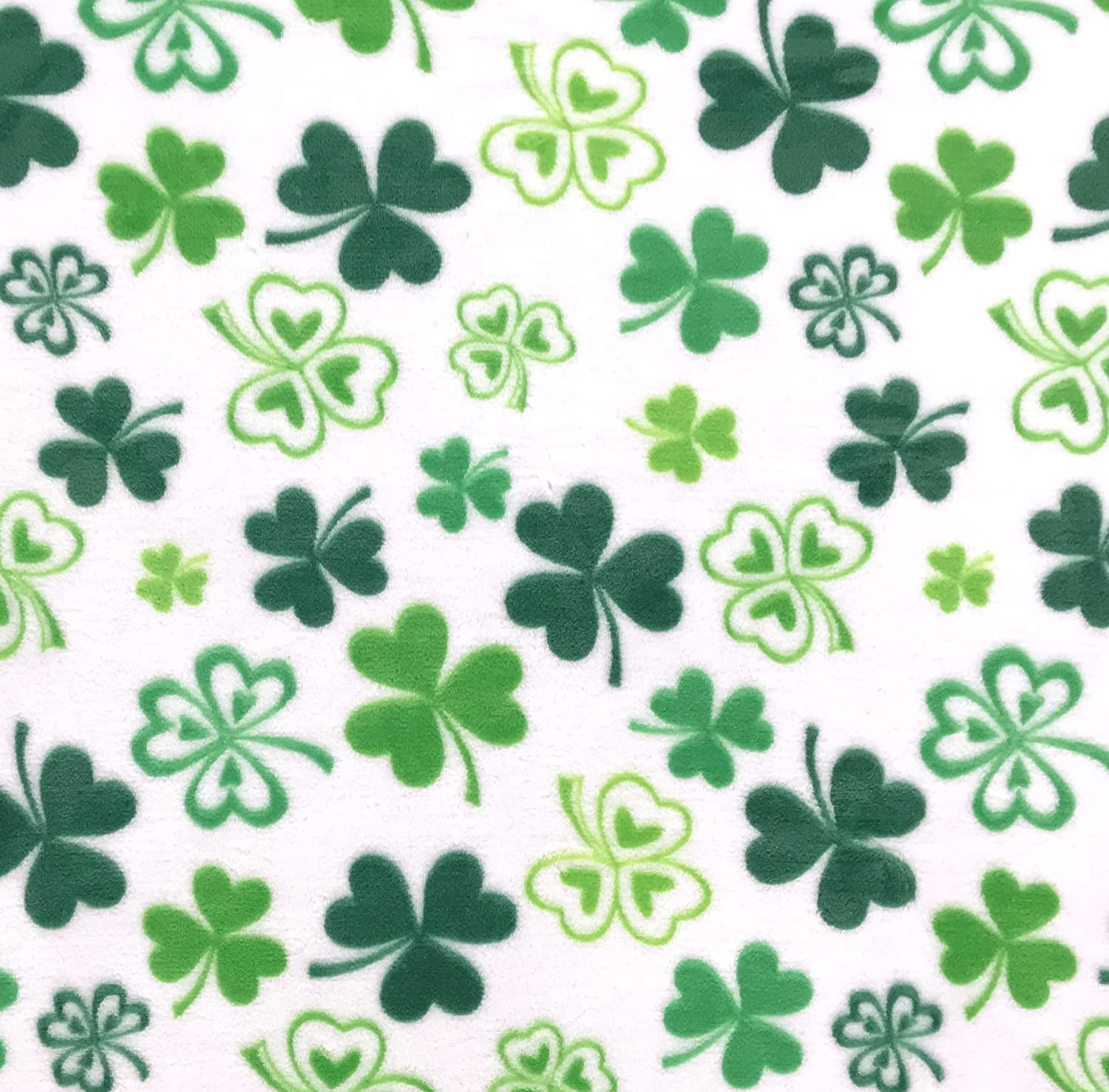Serafina Home St. Patrick's Day Soft Throw Blanket: Greens of Ireland Four Leaf Clover Shamrock Design 50" x 70"