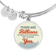 thumbnail image 1 of Love Message Billions Of People Circle Bangle Bracelet Stainless Steel or 18k Gold, 1 of 7