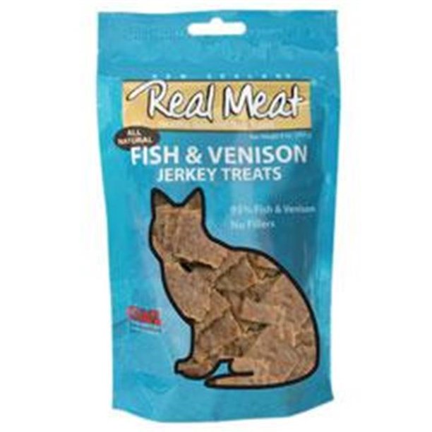 The Real Meat Company 95 Fish & Venison Jerky Bites Cat Treats, 3oz