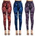 thumbnail image 2 of Pantalones capri ajustados, elásticos, transpirables y que realzan la cadera, con estampado de hojas, de mezclilla de imitación, 2 of 6
