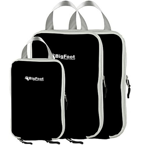 Bigfoot Outdoor Products Packing Compression Cubes (3-Pack) 2 Large + 1 Medium (Black)
