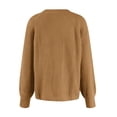 thumbnail image 5 of Women Long Sleeve V Neck Button Down Sweater Jackets Outerwear Casual Loose Fit Solid Color Short Crop Knitwear Cardigan, 5 of 9