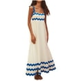 thumbnail image 3 of ZyeKqe Summer Dress for Women Spaghetti A-Line Striped Dresses Summer Square Neck Midi Dress, 3 of 8