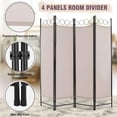 thumbnail image 2 of YRLLENSDAN Fabric Room Dividers and Folding Privacy Screens, Wall Divider for Room Separation, Folding Indoor Freestanding 4 Panels, Tan, 2 of 7