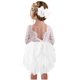 thumbnail image 1 of 2Bunnies Vestido de niña de flores de tul con tutú escalonado y espalda de encaje con peonías (blanco, manga 3/4, corto, 9-10 años), 1 of 1