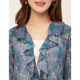 thumbnail image 5 of Moomaya Long Sleeves V Neck Ruffle Printed Shrug - Women's Stylish Ruffle Shrug, 5 of 9