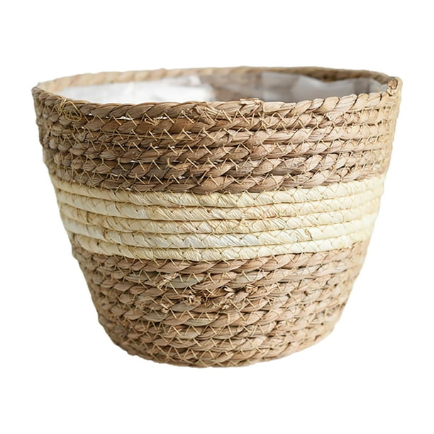 maceta tejida, cesta para flores naturales, cesta para plantas, cesta tejida natural