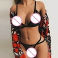 thumbnail image 5 of Gibobby Lencería de encaje para mujer Conjunto de lencería con aros de 2 piezas para mujer, ropa interior de dos piezas, ropa interior, ropa de dormir, conjunto de lencería co(Negro, L), 5 of 5
