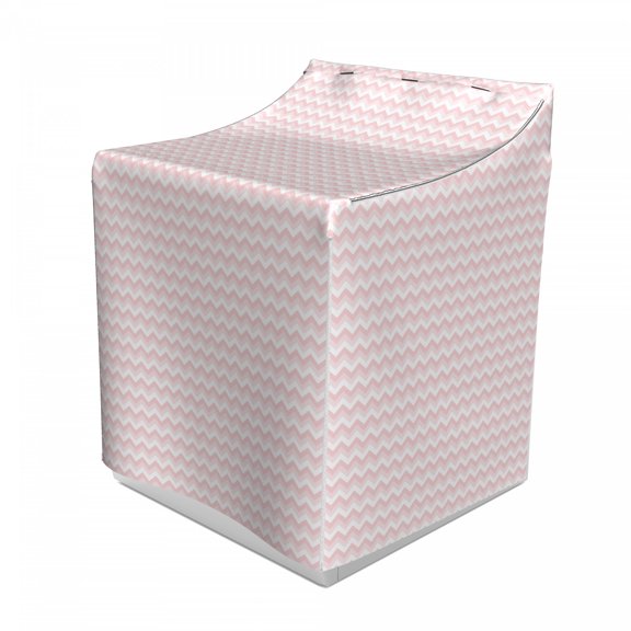 Chevron Washer Cover, Zigzag Chevron Grunge Pattern in Soft Colors Simplicity Design, Waterproof Dustproof Decorative Fabric, 29" x 28" x 40", Rose Pale Pink White, by Ambesonne
