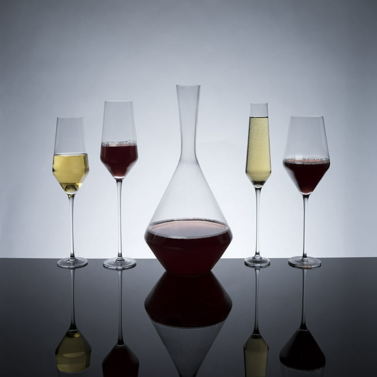 Viski Raye Angled Burgundy Glasses Set of 2 - Premium Crystal
