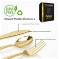 thumbnail image 3 of Gold Plastic Silverware Set (600-Pack) – Disposable Heavy Duty Cutlery, 200 Forks, 200 Knives, 200 Spoons for Parties, Weddings, Dinners & Holidays, 3 of 9
